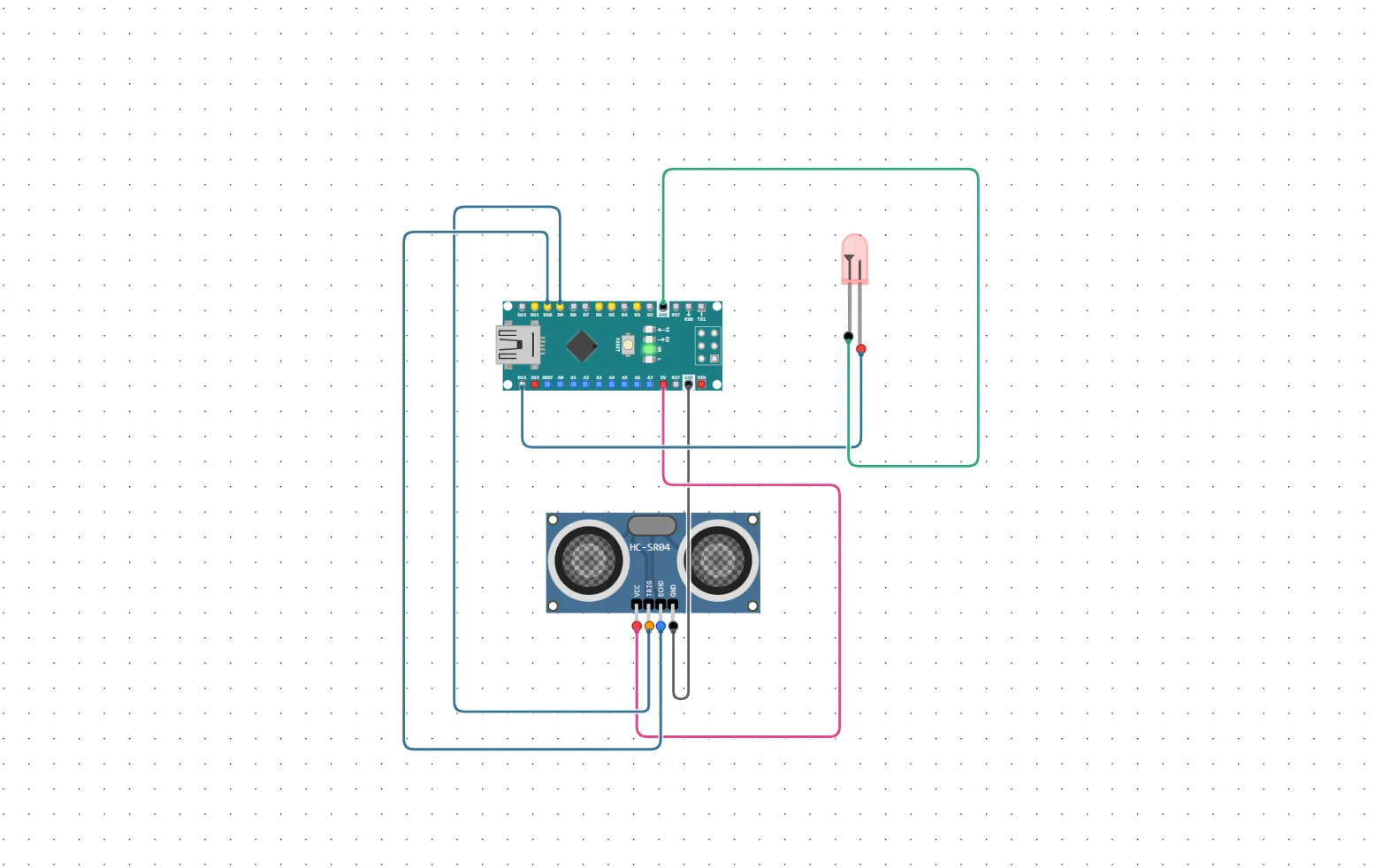 Ultrasonic Sensor Integration with Arduino Nano