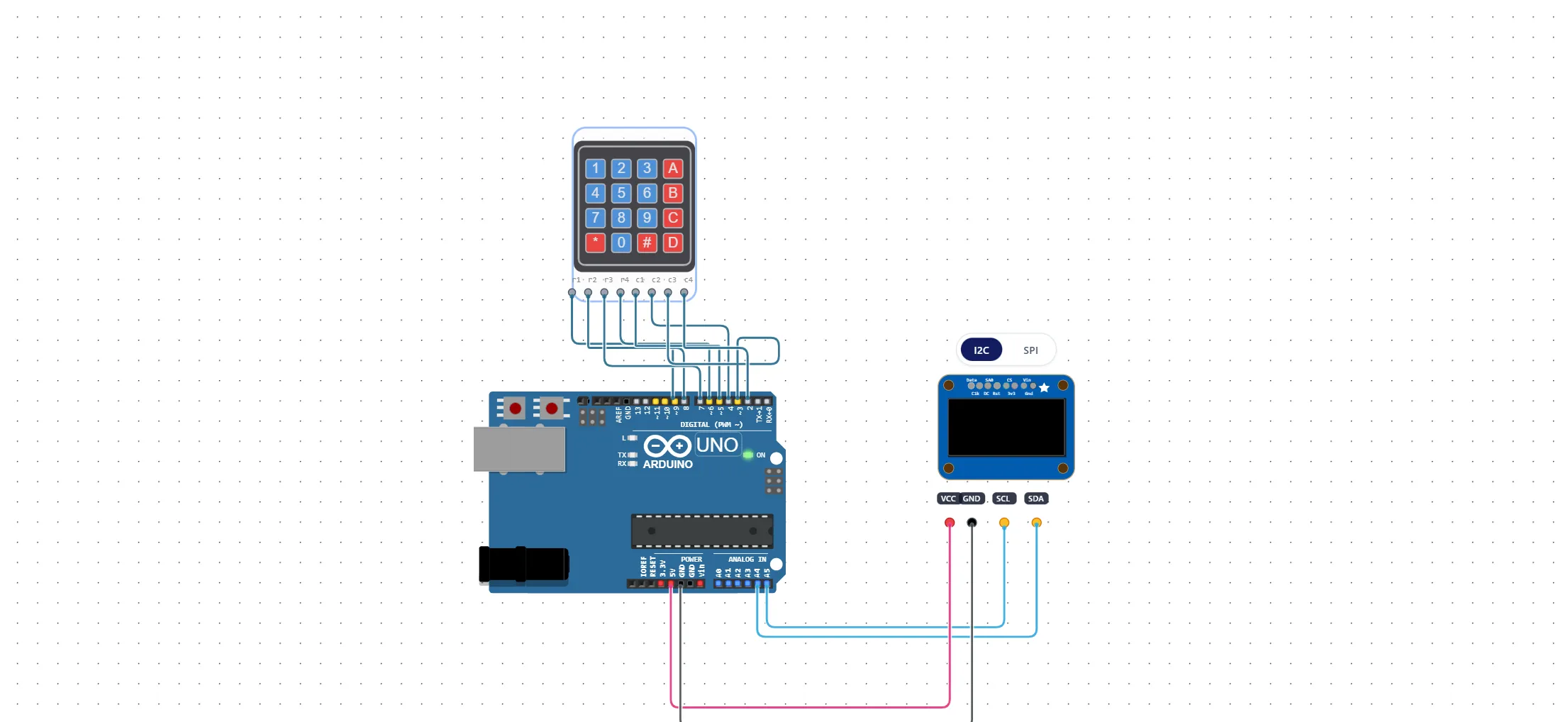 keypad input display on OLED