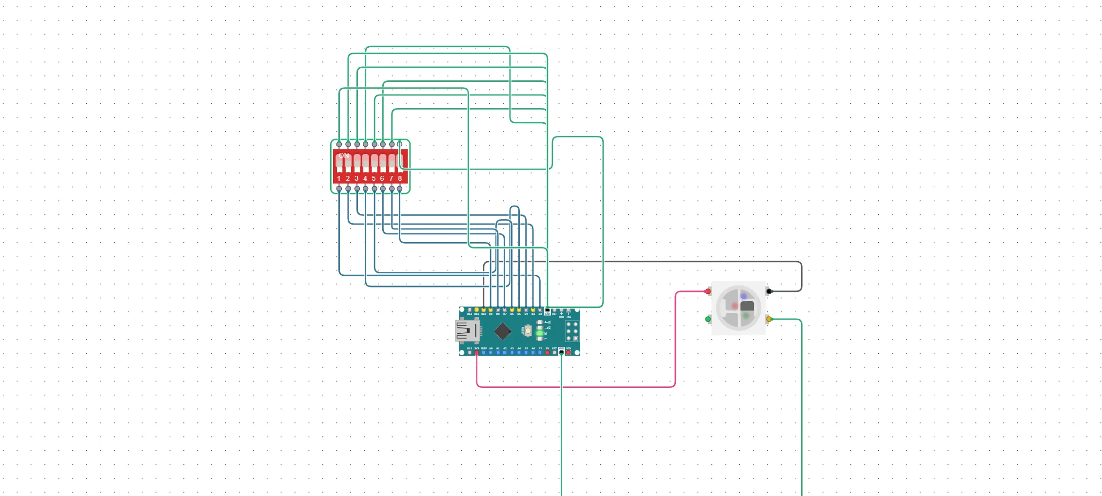 DIP Switch Controls NeoPixel Color