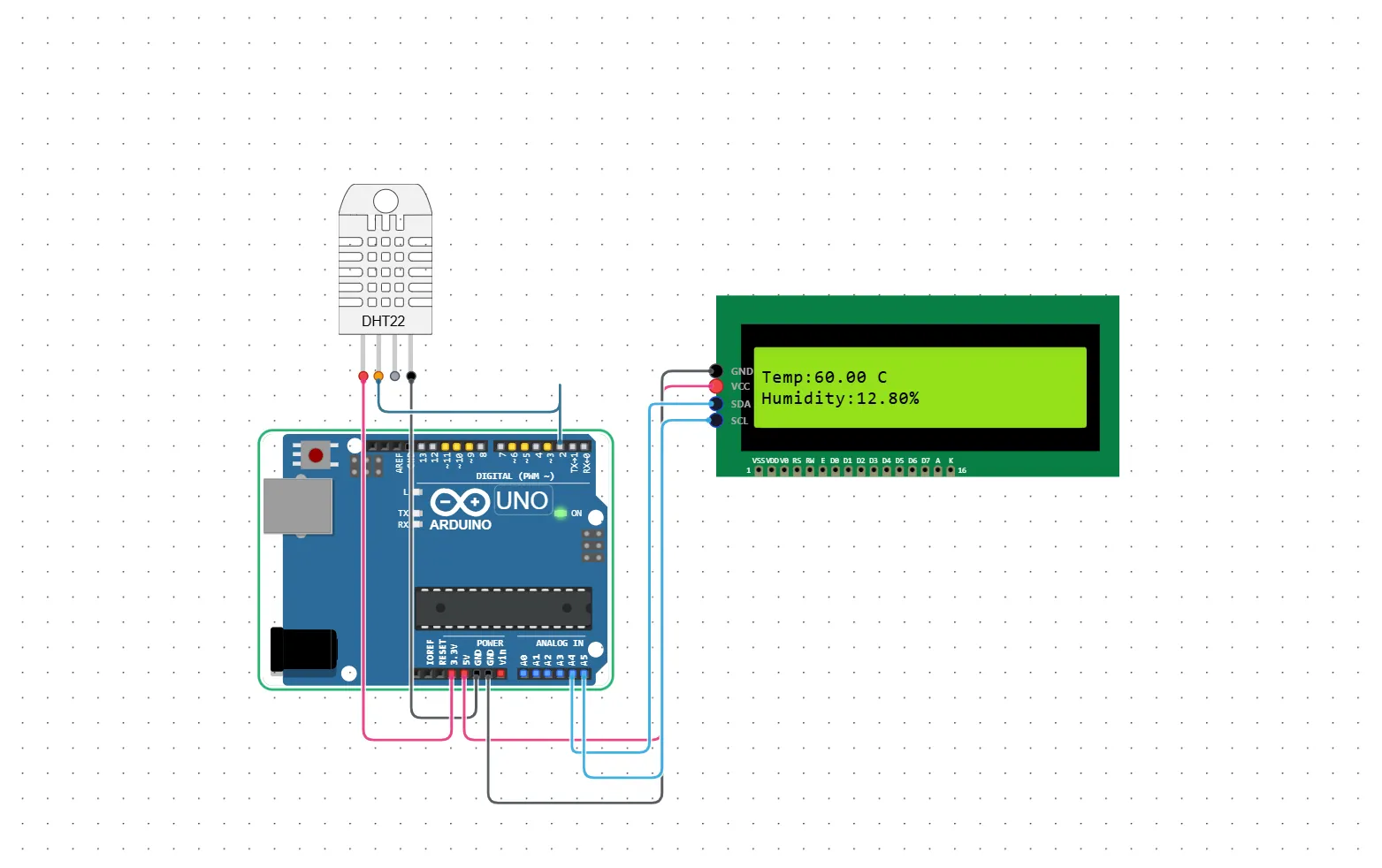 Arduino Uno with DHT22 sensor