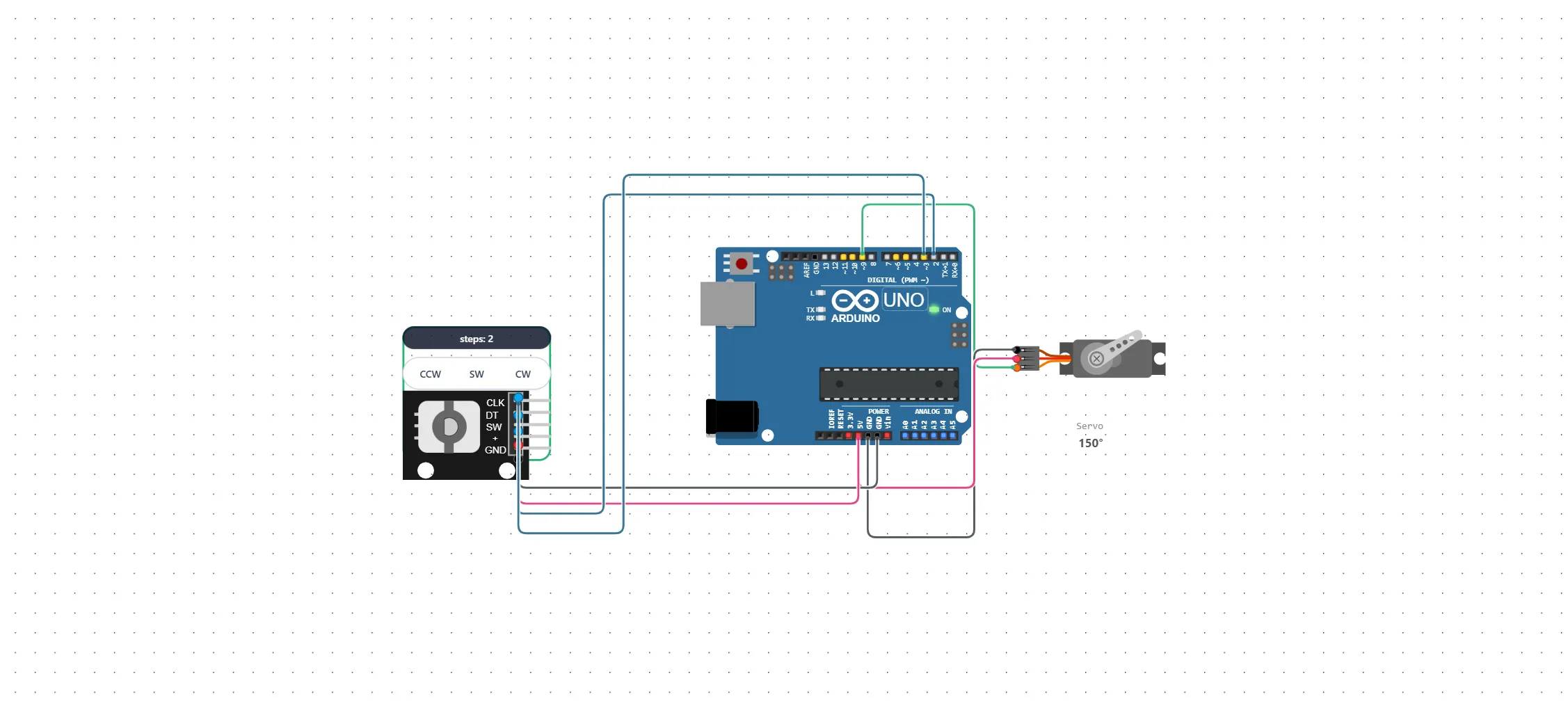 Rotary Encoder Controlled Servo Motor